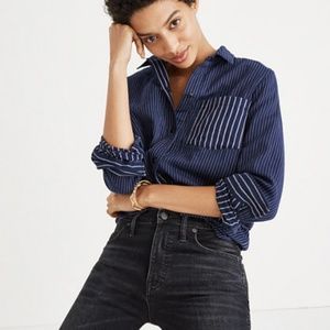 Madewell Classic Ex-Boyfriend Shirt in Stripe Mix